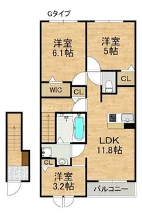モンターニュ【2階】の間取り
