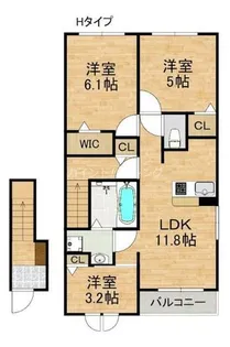 モンターニュ【2階】の間取り