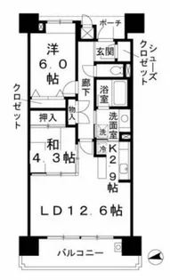 ロイヤルパークスなんば【13階】の間取り