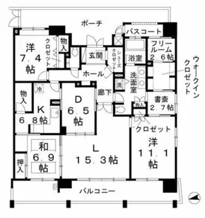 ロイヤルパークスなんば【9階】の間取り
