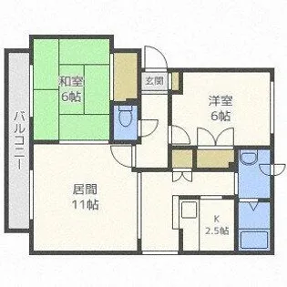 パークハイツA【203号室】の間取り