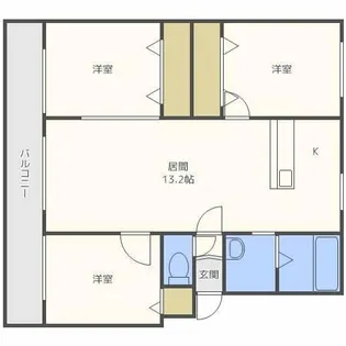パークハイツH【407号室】の間取り
