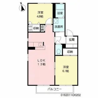 ガーデンシティ今井 D棟【2階】の間取り
