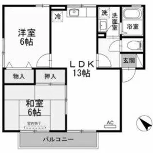 パストラル湯川 B棟【2階】の間取り
