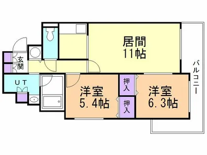 りら・ガーデン登別【305号室】の間取り