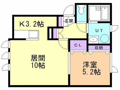 プチメゾン輪西【201号室】の間取り
