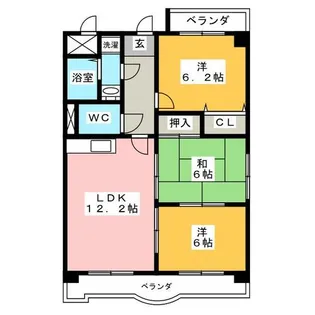 ハピネス五反田【3階】の間取り