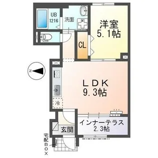 グレース亀城【1階】の間取り