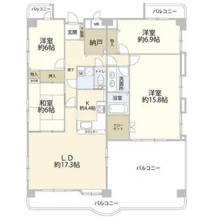 アメニティ第二築地(0005735)【14階】の間取り