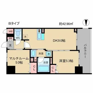 エステムプラザ梅田【3階】の間取り