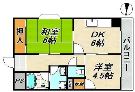 平成マンション【3階】の間取り