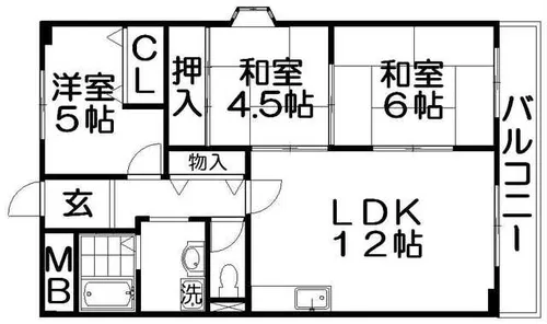 コスモスハイツ【3階】の間取り
