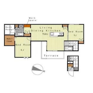 ヘーベルメゾンヤスイ 西棟【202号室】の間取り
