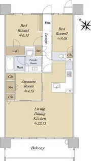 ライオンズ南大高ディアグランデ【5階】の間取り