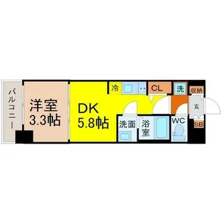 プレサンスジェネ新栄町駅前葵【3階】の間取り