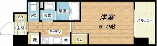 エスリード難波レジデンス【10階】の間取り