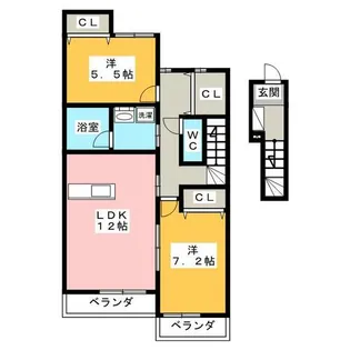 ユデンコート【2階】の間取り