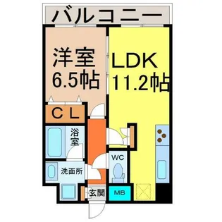 プレサンス名古屋STATIONアブソリュート【14階】の間取り