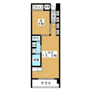 1LDKの間取り画像