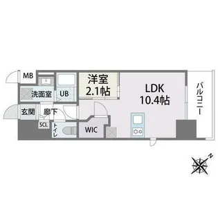 ラクラス博多Ⅱ【13階】の間取り