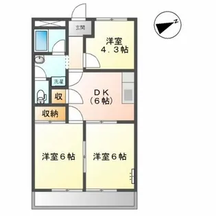 ハイツオータム【2階】の間取り