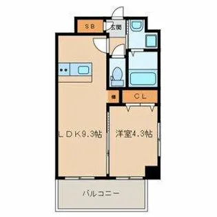 ランドマーク香椎駅前【5階】の間取り