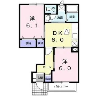 プリムローズ城山台【1階】の間取り
