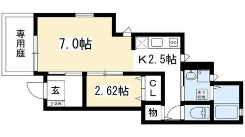Rose Garden 兵庫【101号室】の間取り