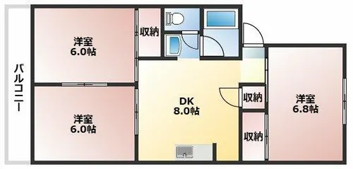 メゾン高羽【1階】の間取り