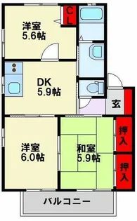 チェリーヒルズ G棟【102号室】の間取り