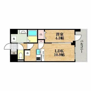 スプランディッド難波キャトル【5階】の間取り