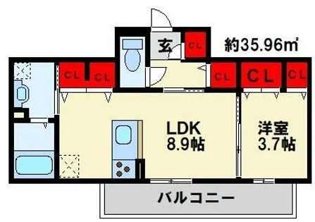 ソレールヴィラⅡ D棟【202号室】の間取り