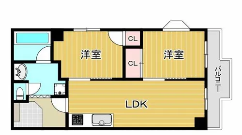 ハイツヒルトンPartⅡ【7階】の間取り