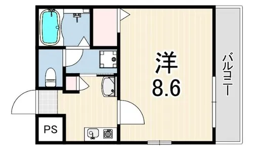 ヘーベル湊川【3階】の間取り