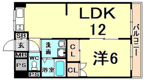 グローリー甲子園【2階】の間取り