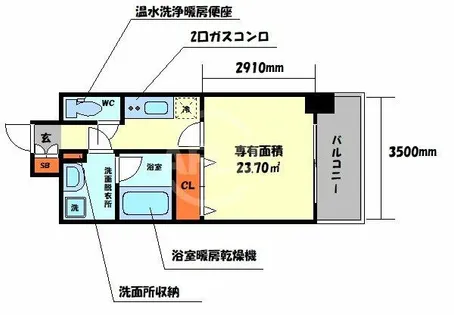 セイワパレス真田山公園南【9階】の間取り
