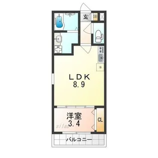 ジーメゾン岸和田クレリア【2階】の間取り