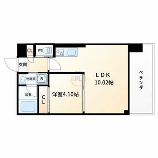 プレジオ弁天町【1005号室】の間取り