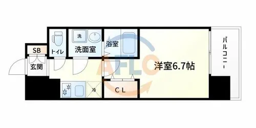 レジュールアッシュ九条【801号室】の間取り