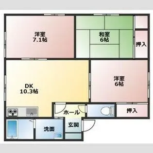 グリーンヒルズC棟【2階】の間取り