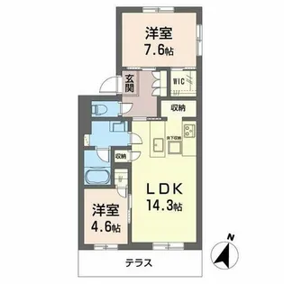モンセル【1階】の間取り