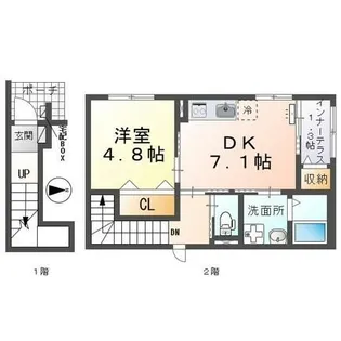 パロット片坂【1階】の間取り