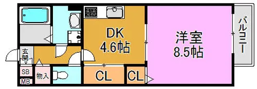 シャンブル【1階】の間取り