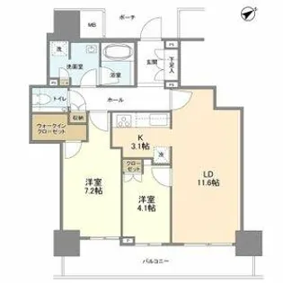 ザ・セントラルマークタワー【18階】の間取り