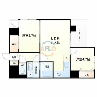 ノルデンハイム江坂アドバンス【4階】の間取り