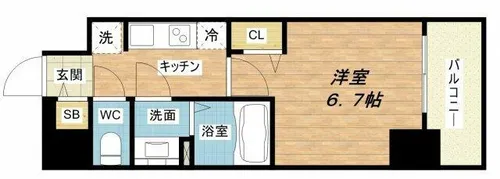 プレサンス 梅田北 ディア【8階】の間取り