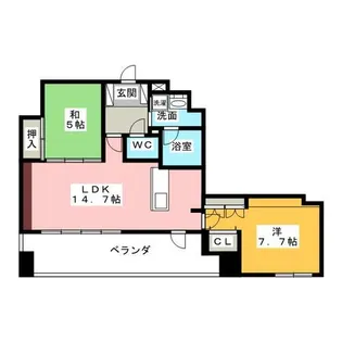 ルシェット白川公園【13階】の間取り