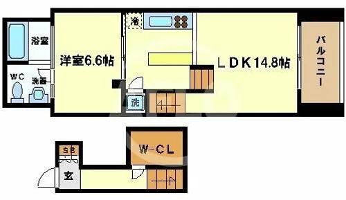 匠空阿波座西【10階】の間取り