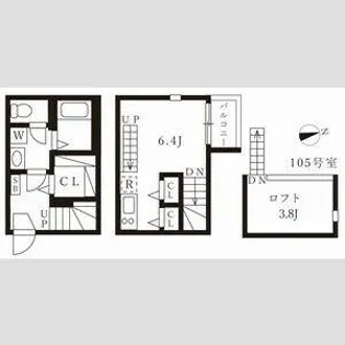 ハーモニーテラス下方町【1階】の間取り