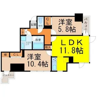プレミアムコート葵【9階】の間取り